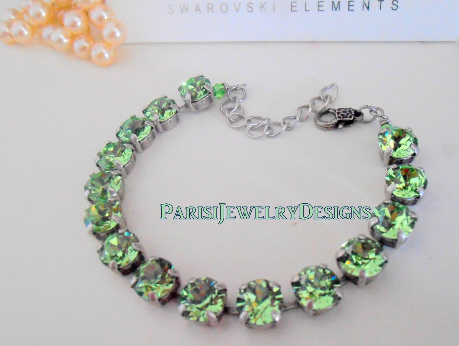 Swarovski Bracelet /Birthstone August Peridot Crystal