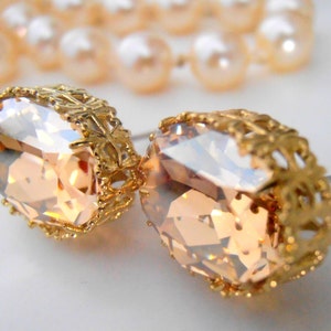 Golden Shadow Gold Oval Earrings / Filigree Studs / Pierced Post / Wedding Jewelry / Bridal image 1