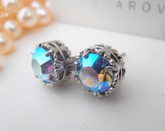 Tiffany & Co Peretti Platinum Color by the Yard Aquamarine Stud