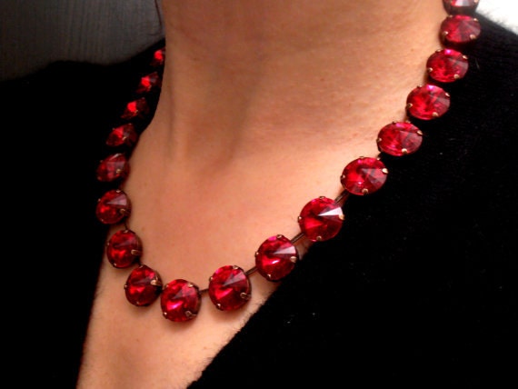 Red on sale fashion necklace