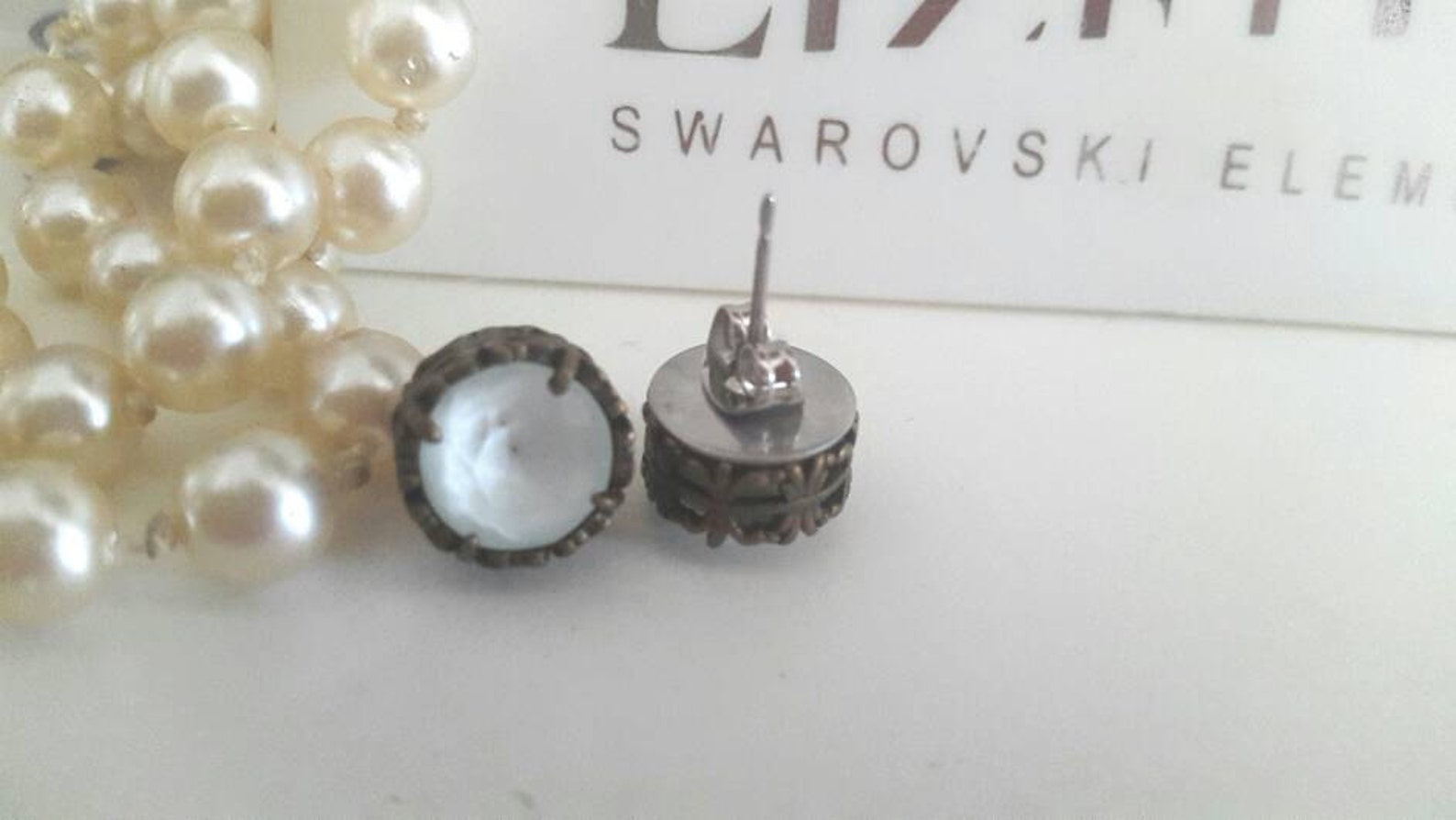 Swarovski earrings / Crystal /Studs / Art Deco / Gift For