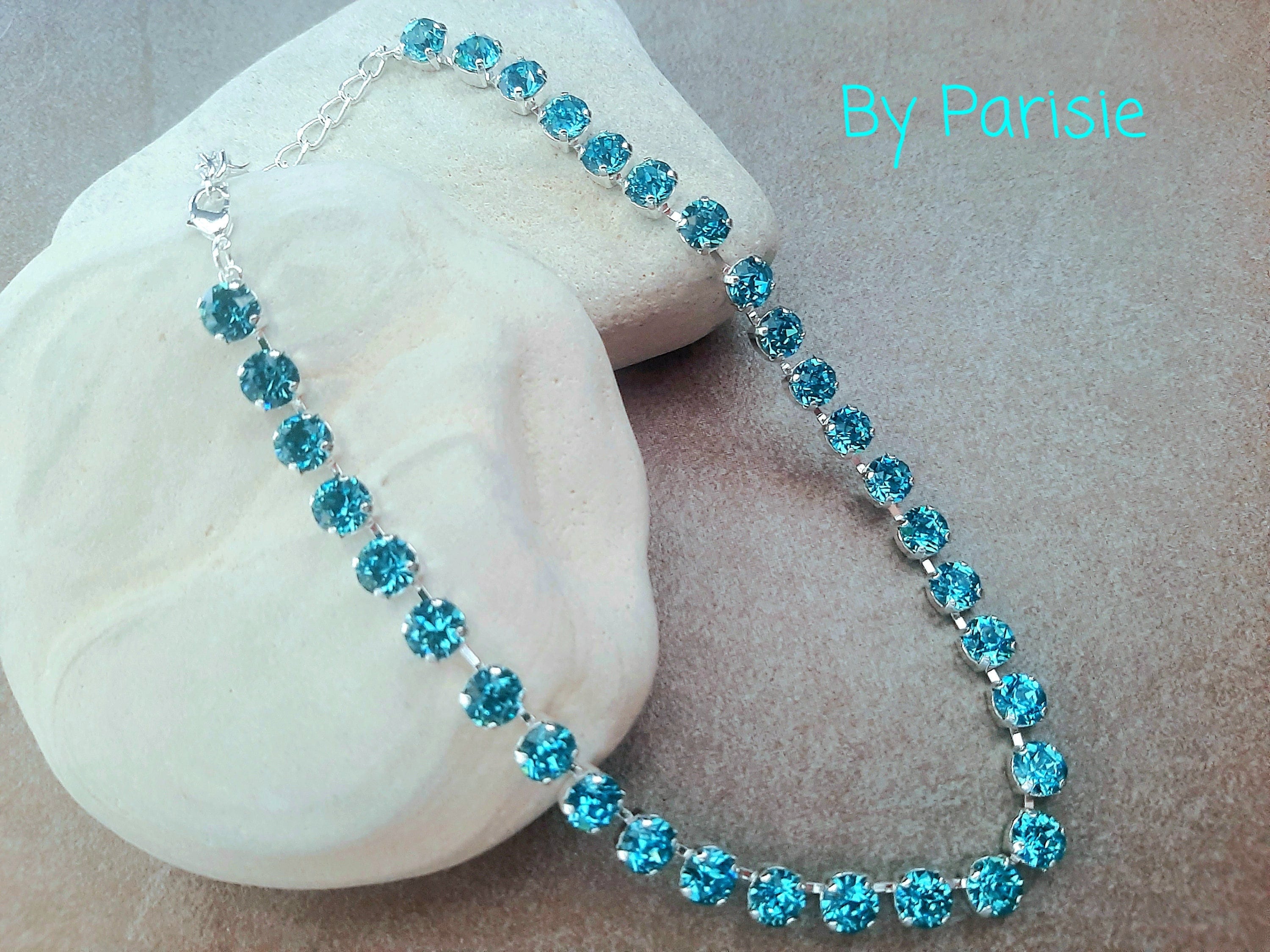 Aquamarine tennis necklace best sale