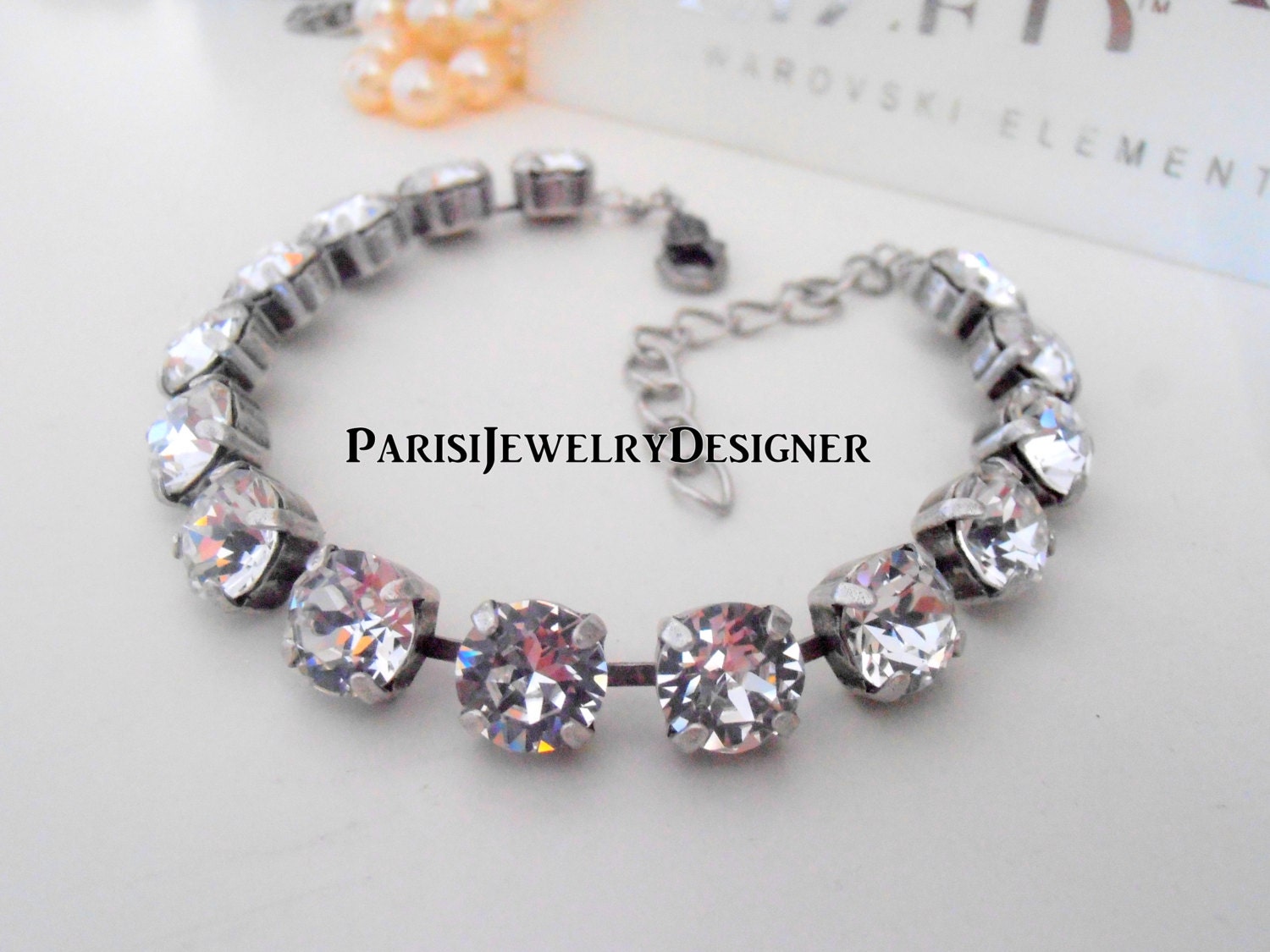 Swarovski Bracelet /Birthstone April Diamond Crystal