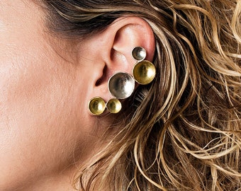 Ear cuffs,silver earrings,gold earrings,minimalist ear cuff,geometric earrings,gold ear cuffs,sculptural earrings,contemporary earrings,mode