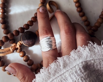 Bague en argent tendance, bague épaisse organique en argent, grosse bague en argent, bague en argent fondante, bague en argent pour hommes, bague en argent 925, bague en argent