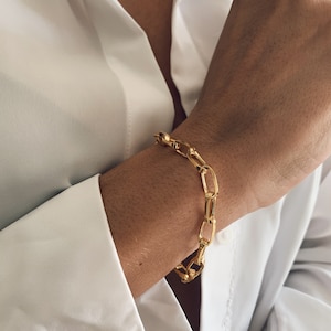 Gold chain bracelet,thick chain bracelet,silver chain bracelet,link chain bracelet,gold paperclip chain bracelet,gold link chain