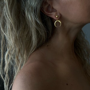 Sterling silver ear jacket,moon earrings,gold moon earrings,silver moon earrings,silver 925 studs earrings,gold ear jackets,gold studs earri