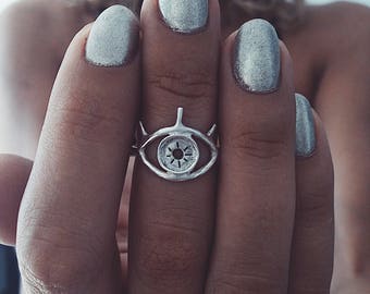 eye ring,silver ring,dainty ring,silver ring,stacking ring,midi ring,evil eye ring,thin ring,gift for her,boho ring,silver925 ring,thin ring