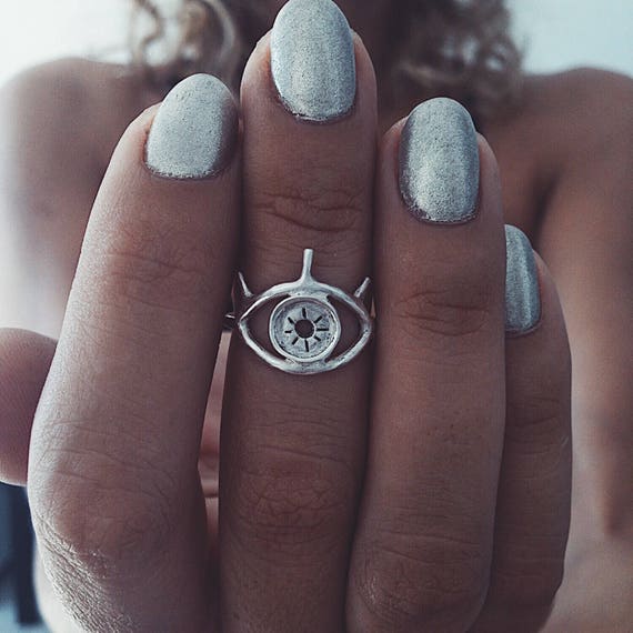 Sterling silver eye ring