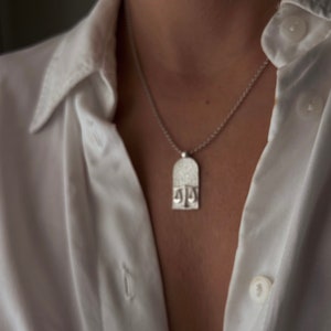 Libra zodiac pendant necklace , Constellation necklace , Astro sign necklace