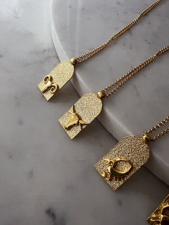 Sign zodiac necklace , gold filled silver Constellation necklace pendant and chain