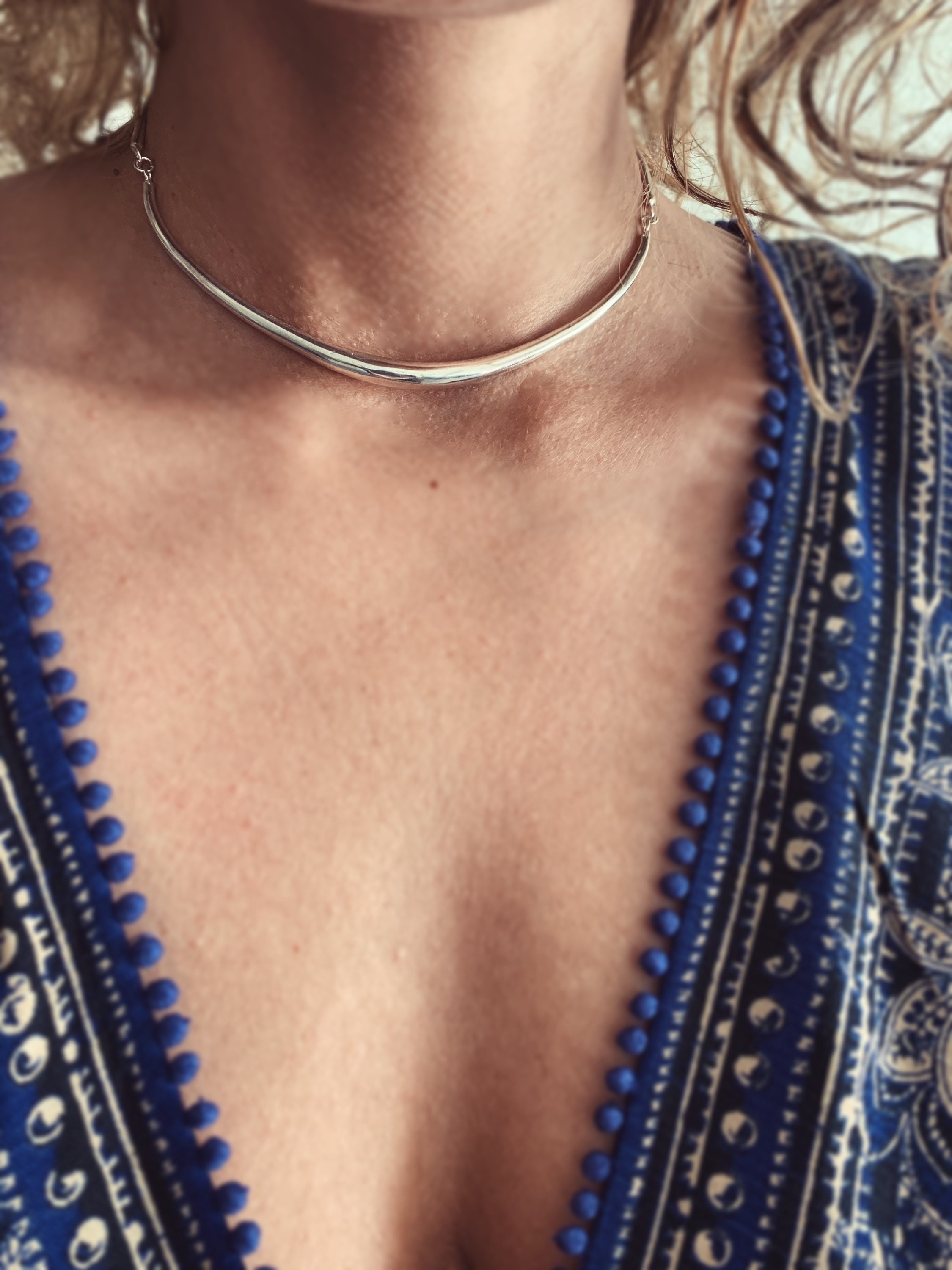 Chocker Simple Simple choker,slim choker,sterling silver choker,gold simple choker ...