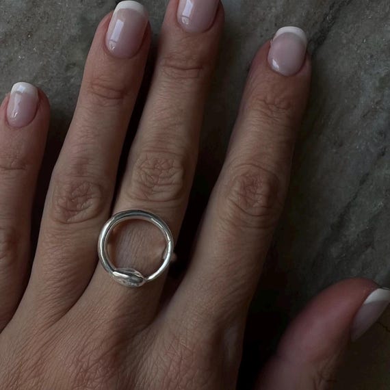 Silver snake ring Ouroboros