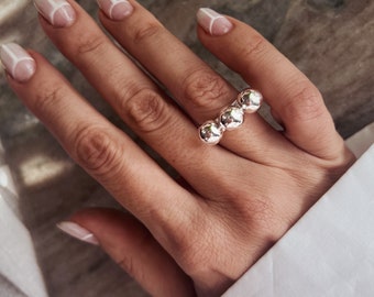Sterling silver ring,band ring,silver 926 ring,men&#39;s ring,minimalist ring,simple ring,stacking ring,boho ring,silver orbs ring,women&#39;s ring