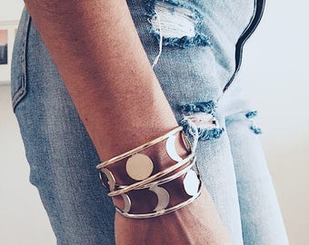 Moon Phases Cuff Bracelet: Sterling Silver