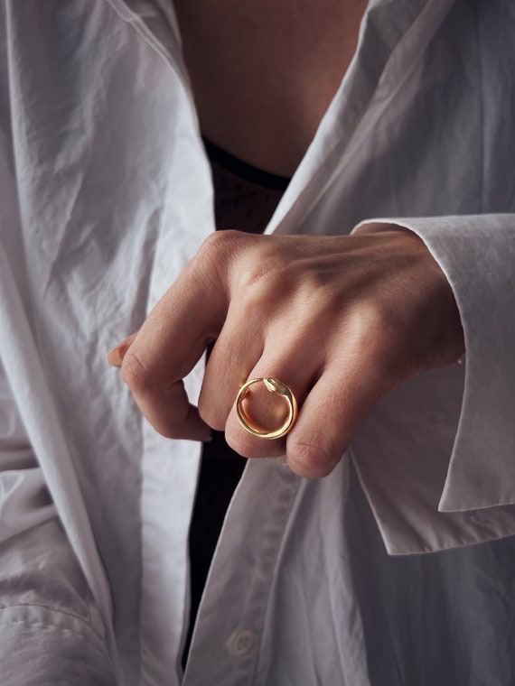 Gold ring,gold snake ring,gold filled sterling silver ring,ouroboros ring,alchemist ring,gold dragon ring,infinity ring,serpent ring