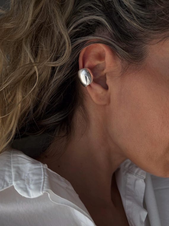 Sterling silver 925 bold chunky ear cuff