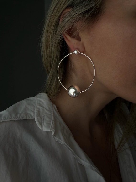 Sterling silver 925 hoop earrings with ord