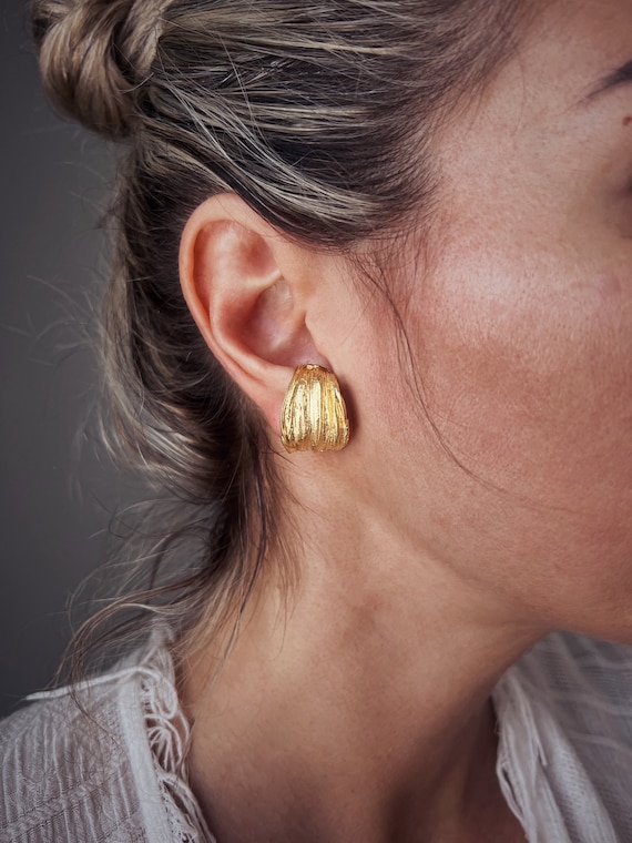 Wide statement silver 925 earrings, thick studs earrings,ears huggies hoop earrings,ear suspenders earrings