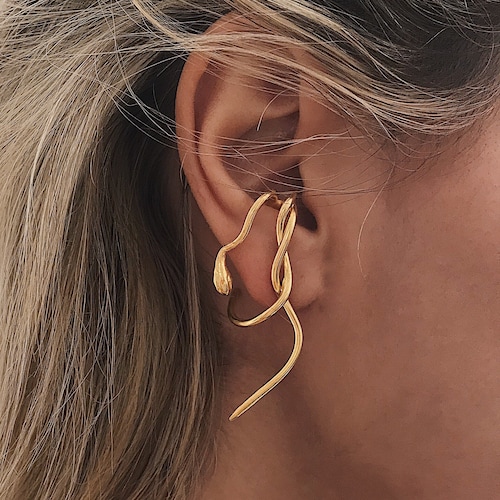 925 Sterling Silver Snake Ear Cuff Earcuff Snake Ear Wrap Etsy