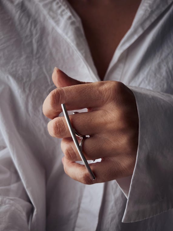 Bar ring , sterling silver minimalist ring, geometric ring