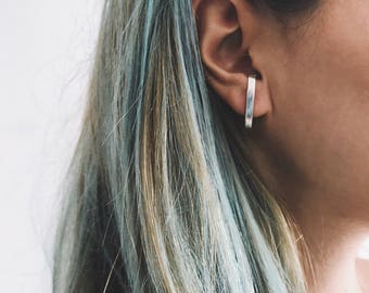 Sterling silver earrings,ear cuffs,minimalistic earrings,edgy earrings,geometric earrings,men earrings,simple earrings,unisex earrings