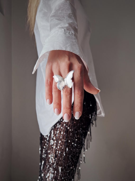 Butterfly ring,silver butterfly ring,gold butterfly ring