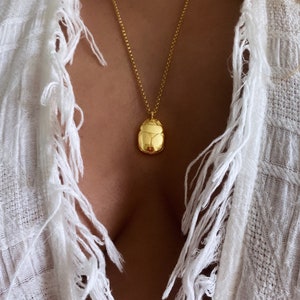 Gold scarab necklace