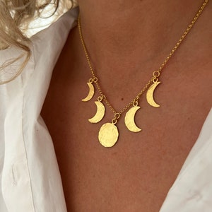 Moon phase silver necklace image 8
