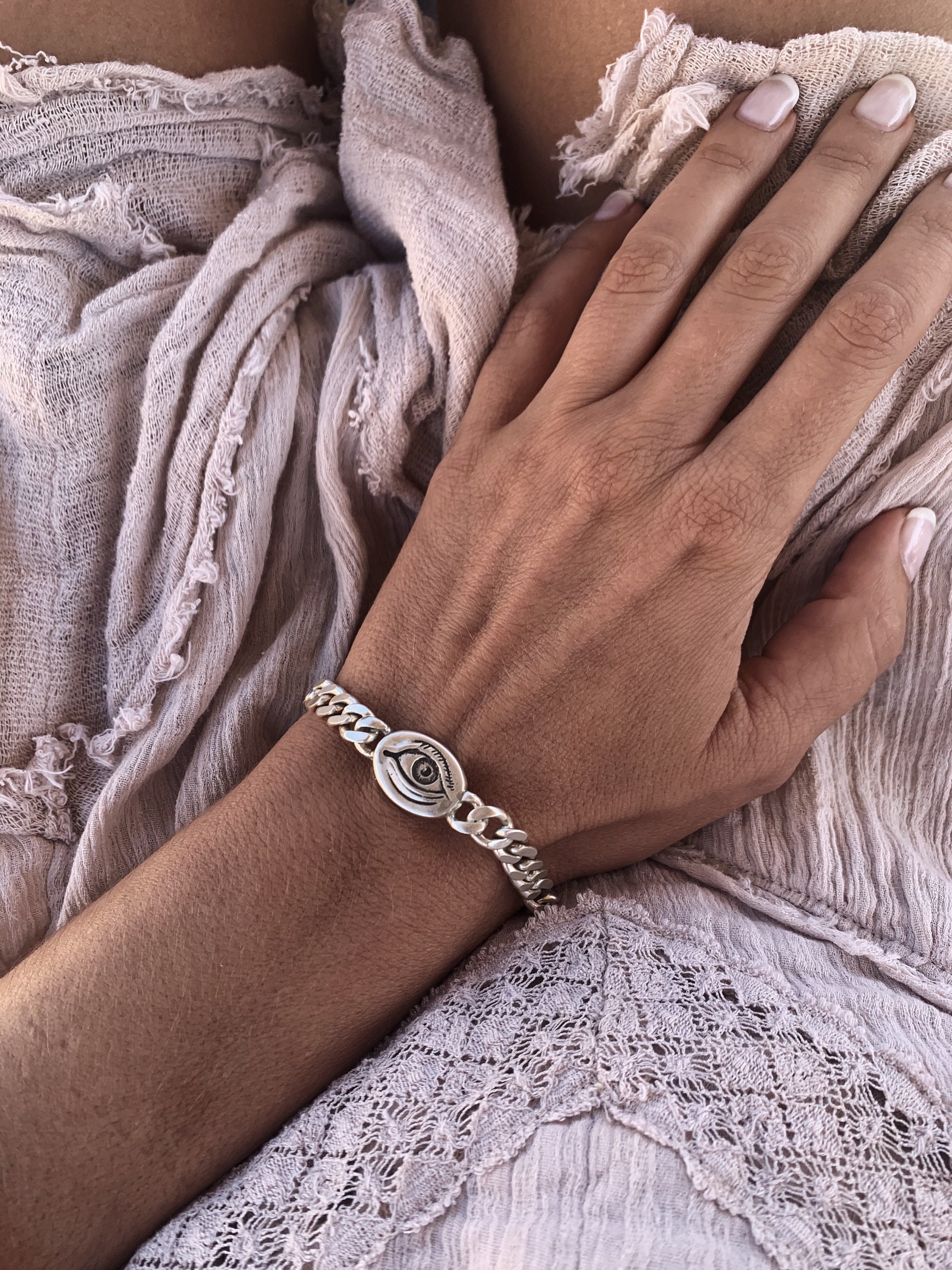 Heavy Silver 925 Double-Strand Bracelet For Sale at 1stDibs | heavy silver  bracelets