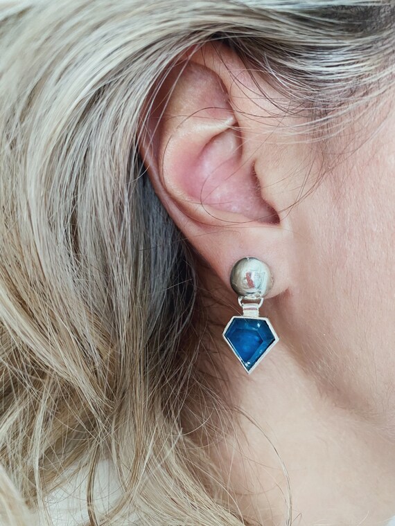 Handmade Sterling Silver Diamond Stud Earrings: Ruby Quartz Crystal