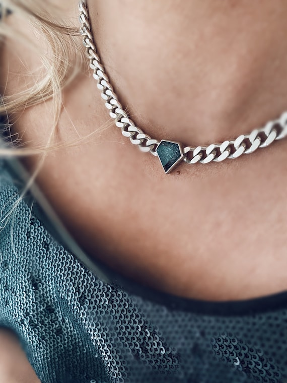 Chain necklace,black diamond necklace,diamond choker,morganite necklace,aquamarine necklace,Rubin necklace,apatite necklace,bold chain