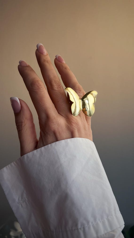 Butterfly ring,silver butterfly ring,gold butterfly ring,silver statement ring,silver bold ring,butterfly jewelry