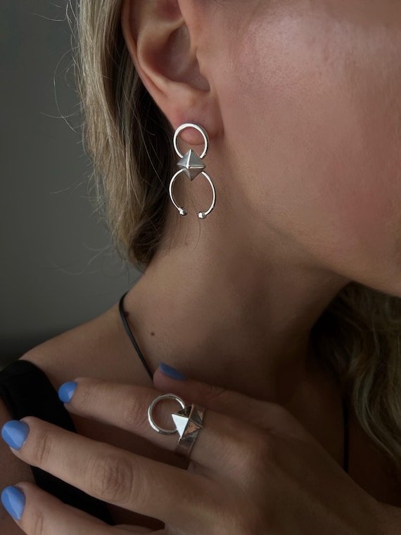 Sterling silver earrings,drop earrings,boho earrings,hoops earrings,big earrings,minimalist earrings,silver studs earrings,ord earrings