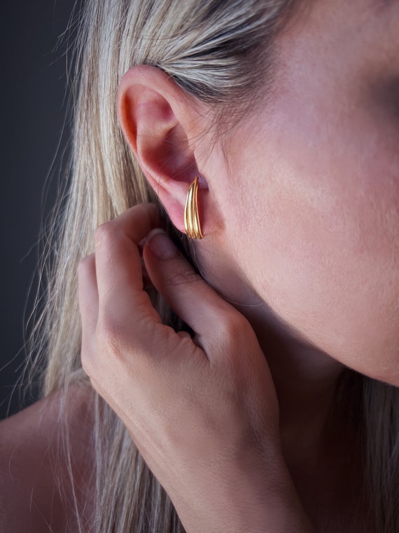 Sterling silver earrings,ear cuffs,minimalistic earrings,edgy earrings,contemporary earrings,simple earrings,suspender earrings
