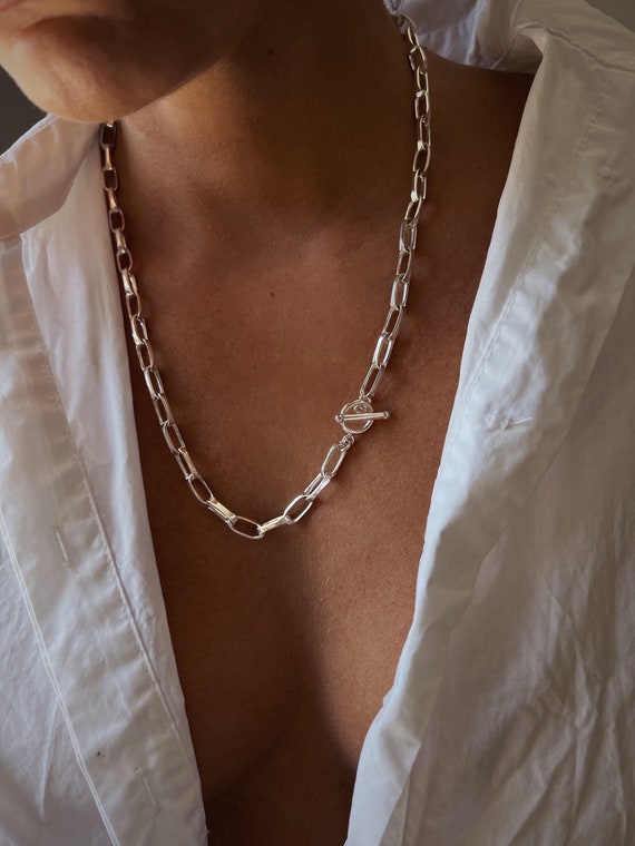 Paperclip Chain Necklace | Chunk Gold Link Chain Necklace – Amanda Deer  Jewelry