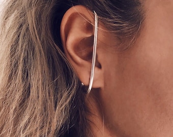Ear cuff,silver ear cuff,bar ear cuff,sterling silver ear cuff,silver earrings,simple ear cuff,simple earrings,silver bar earrings