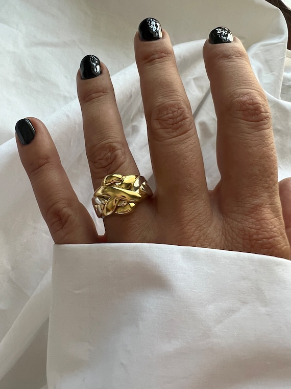 Sterling Silver Knot Ring: Gold filled  Statement Ring