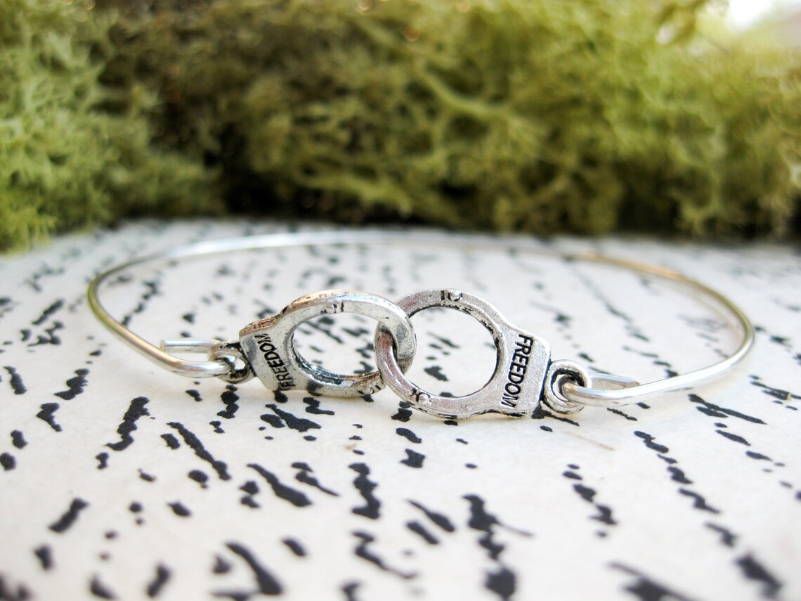 Silver or Gold Handcuff Bangle Bracelet BDSM Submissive Etsy