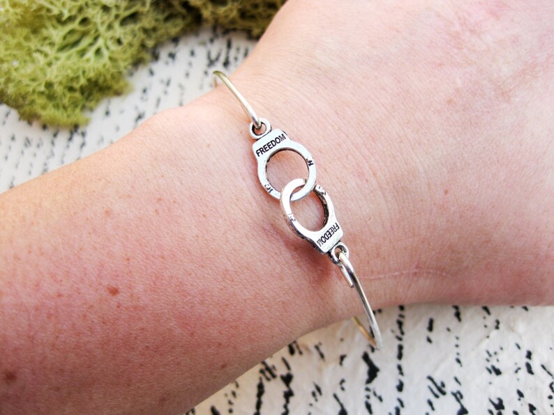 Silver or Gold Handcuff Bangle Bracelet BDSM Submissive Etsy