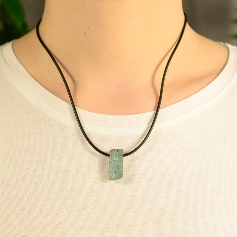 Raw Aquamarine Crystal Necklace