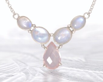 Rose Quartz & Moonstone Necklace