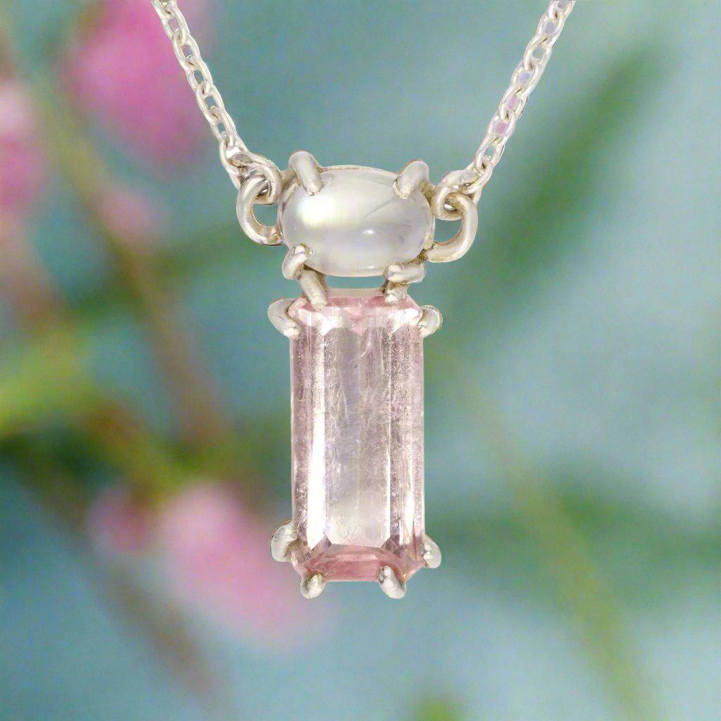 Moonstone & Pink Tourmaline Necklace