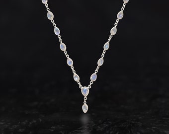 Silver Moonstone Gemstone Necklace
