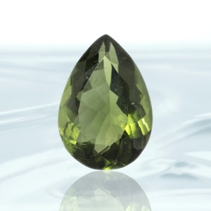 Natural Pear Moldavite Facet