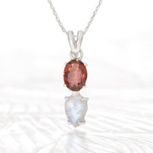 Tourmaline & Moonstone Silver Pendant