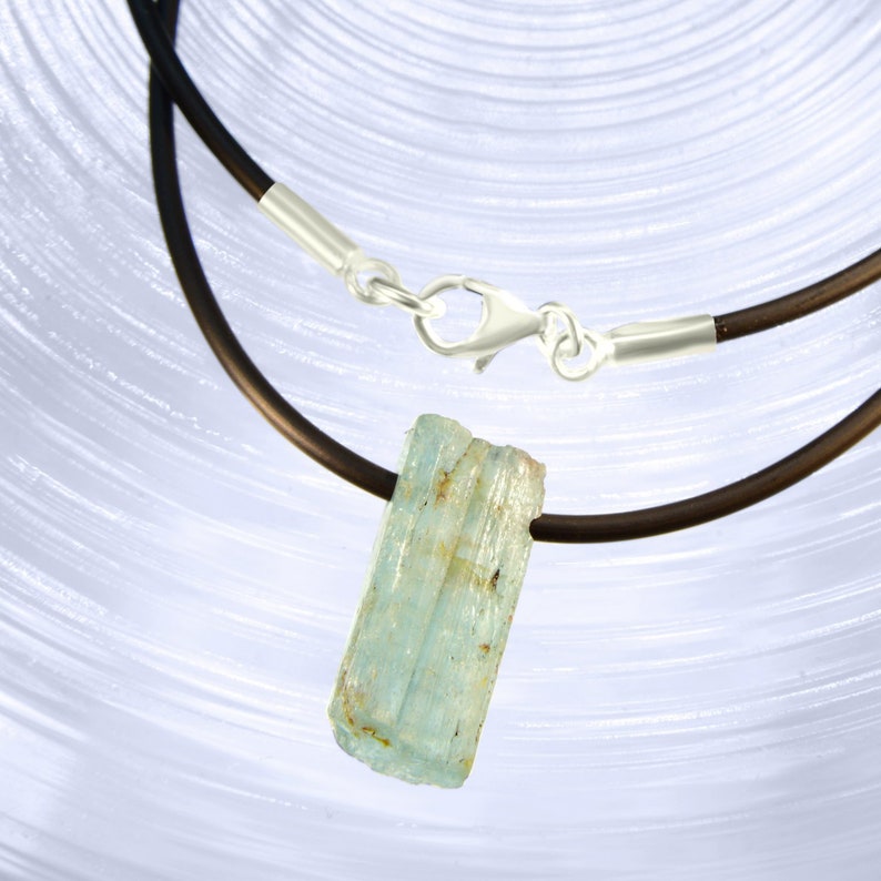 Raw Aquamarine Crystal Necklace