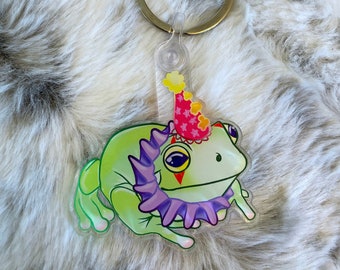 Clown Frog Keychain - Clear Acrylic