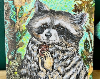 Acorn Raccoon Canvas Print