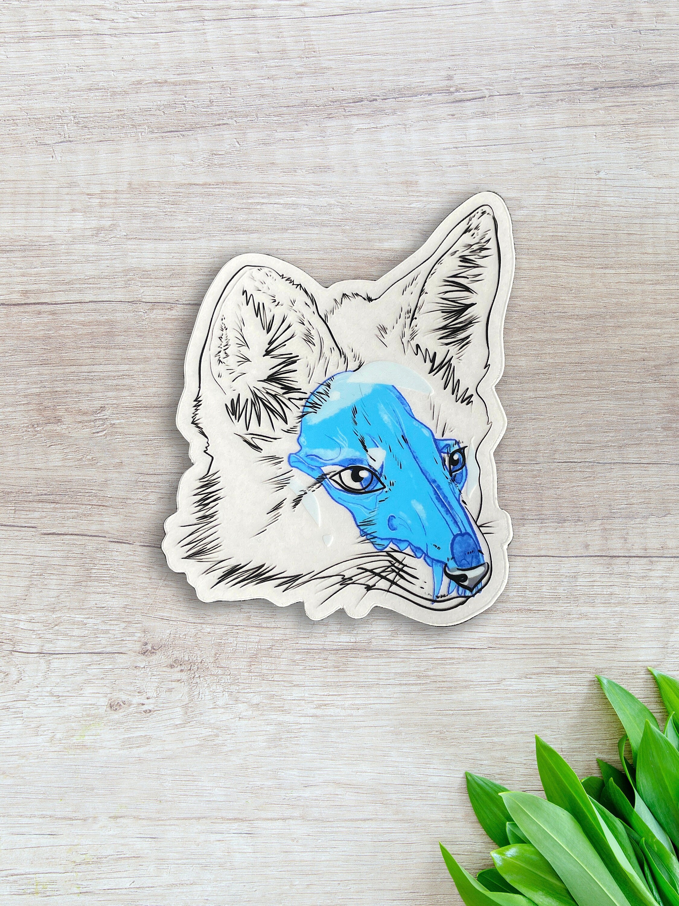 Clear Fox Skull Sticker - Etsy
